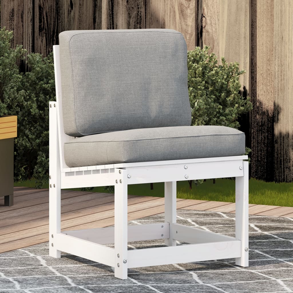 Chaise de jardin blanc 50,5x55x77 cm bois de pin massif