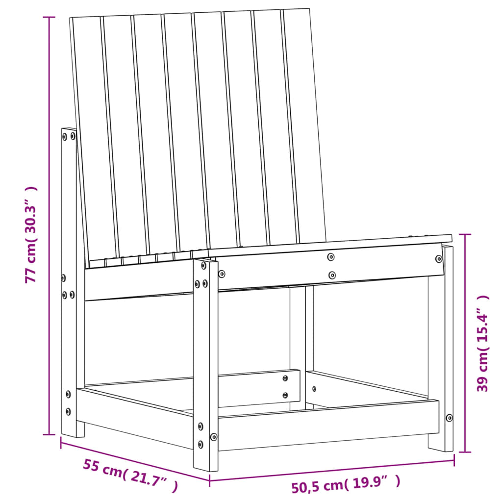 Salon de jardin 3 pcs bois massif de pin