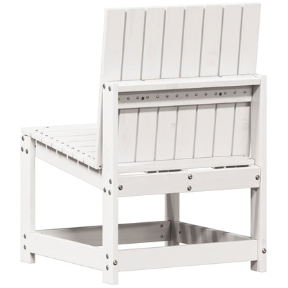 Salon de jardin 3 pcs blanc bois massif de pin