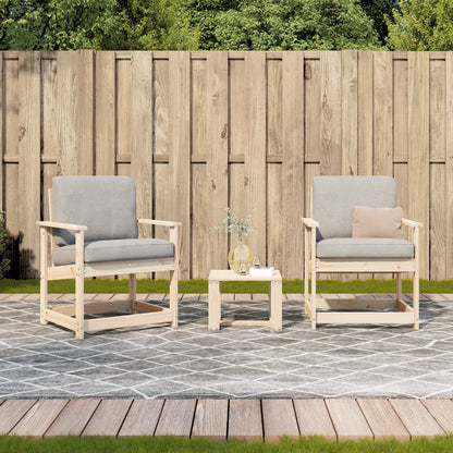 Salon de jardin 3 pcs bois massif de pin