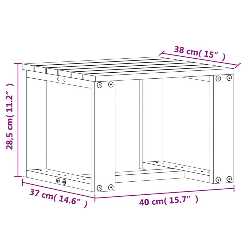 Salon de jardin 3 pcs bois massif de pin