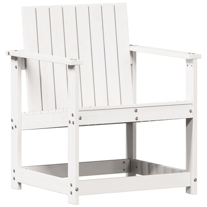 Salon de jardin 3 pcs blanc bois massif de pin