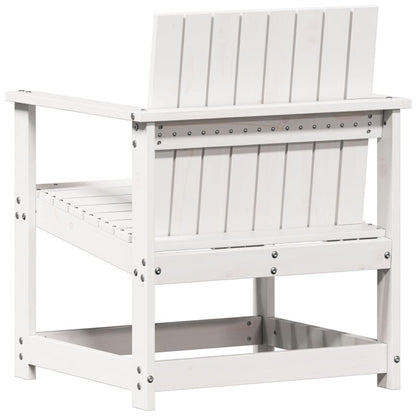 Salon de jardin 3 pcs blanc bois massif de pin