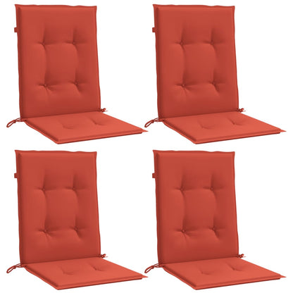 Coussins de chaise à dossier bas lot de 4 rouge mélangé tissu