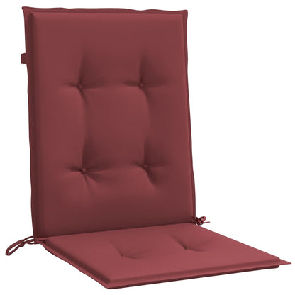 Coussins de chaise dossier bas lot de 2 rouge bordeaux mélangé