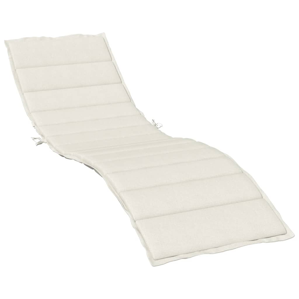 Coussin de chaise longue crème mélangé 200x50x4 cm tissu