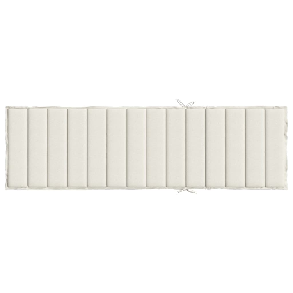 Coussin de chaise longue crème mélangé 200x50x4 cm tissu