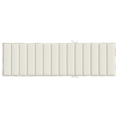 Coussin de chaise longue crème mélangé 200x50x4 cm tissu