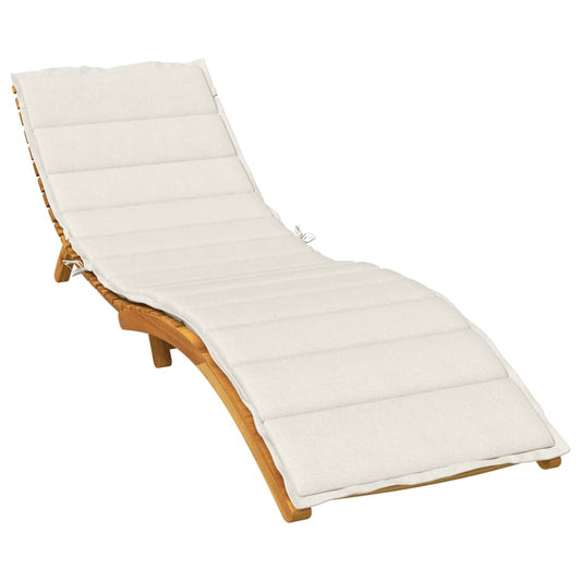 Coussin de chaise longue crème mélangé 200x50x4 cm tissu