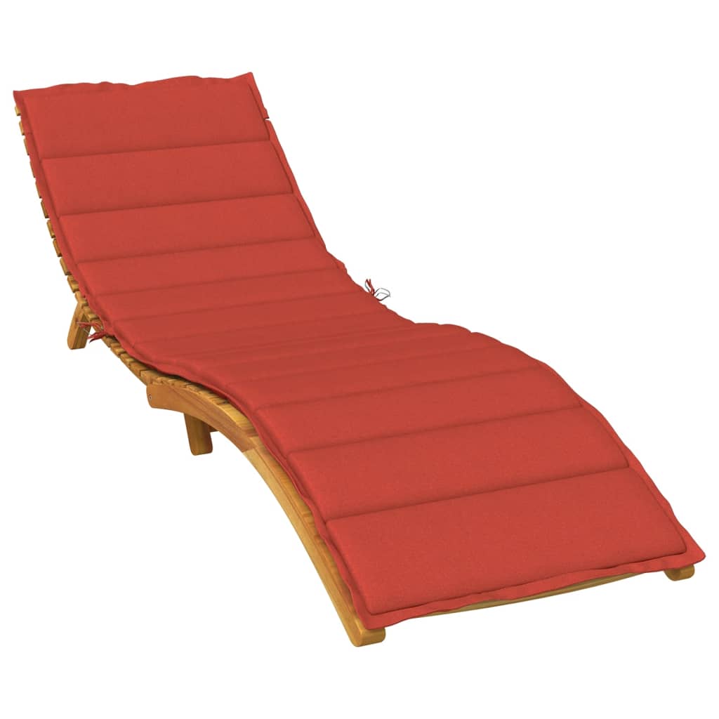 Coussin de chaise longue rouge mélangé 200x50x4 cm tissu