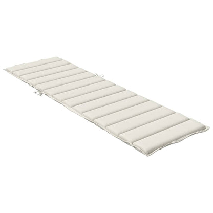 Coussin de chaise longue crème mélangé 200x60x4 cm tissu