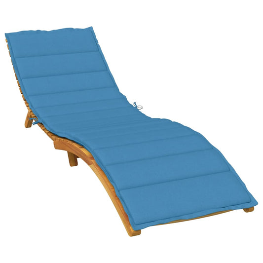 Coussin de chaise longue bleu mélangé 200x70x4 cm tissu