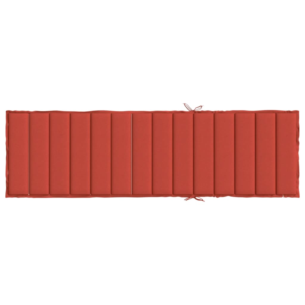 Coussin de chaise longue rouge mélangé 200x70x4 cm tissu