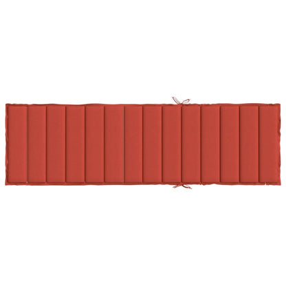 Coussin de chaise longue rouge mélangé 200x70x4 cm tissu