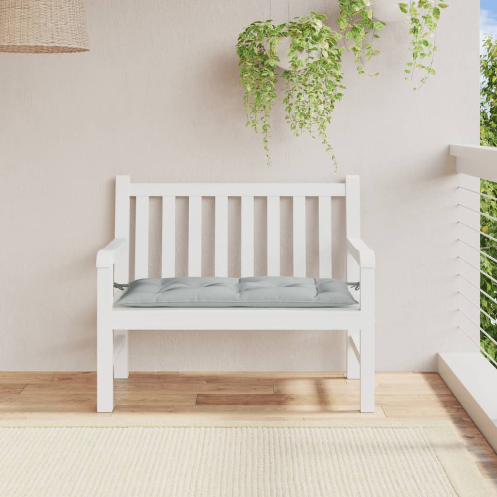 Coussin de banc de jardin gris clair mélangé 100x50x7 cm tissu