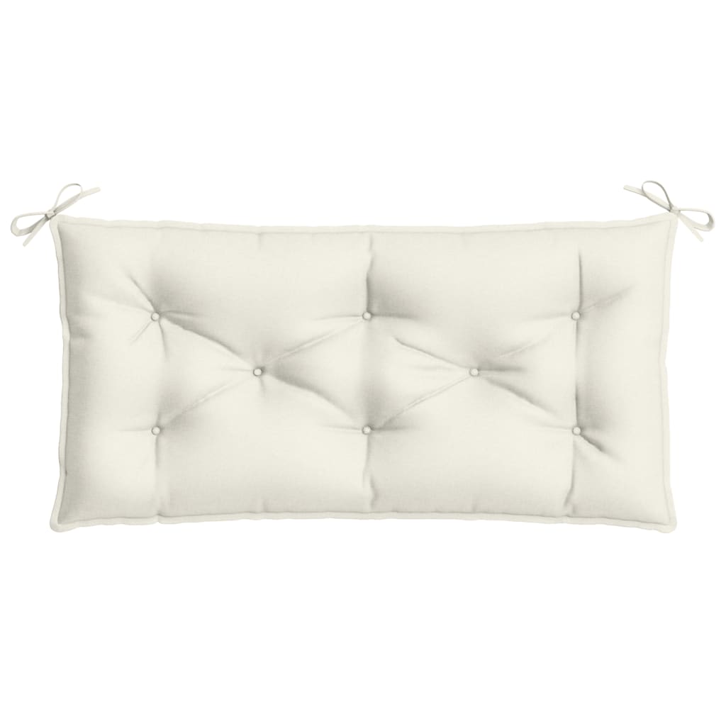 Coussin de banc de jardin crème mélangé 100x50x7 cm tissu