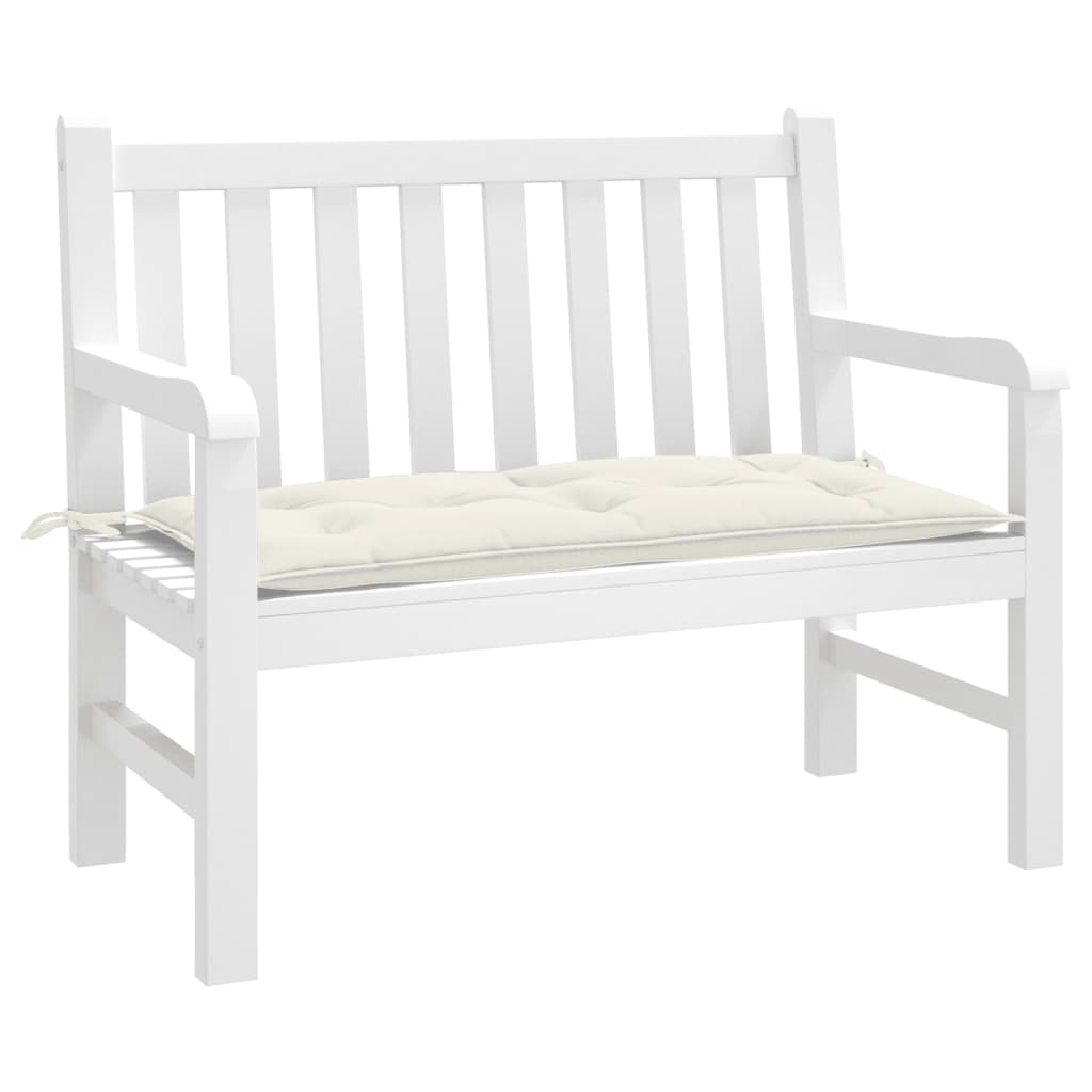 Coussin de banc de jardin crème mélangé 100x50x7 cm tissu