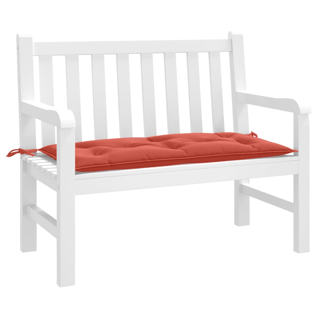 Coussin de banc de jardin rouge mélangé 100x50x7 cm tissu