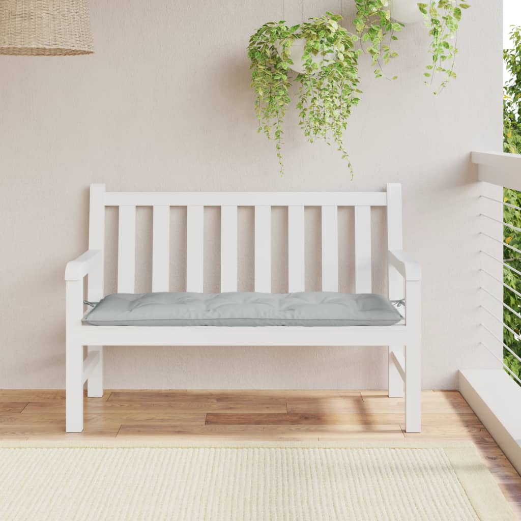 Coussin de banc de jardin gris clair mélangé 120x50x7 cm tissu