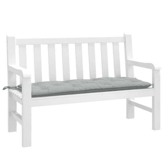 Coussin de banc de jardin gris clair mélangé 120x50x7 cm tissu