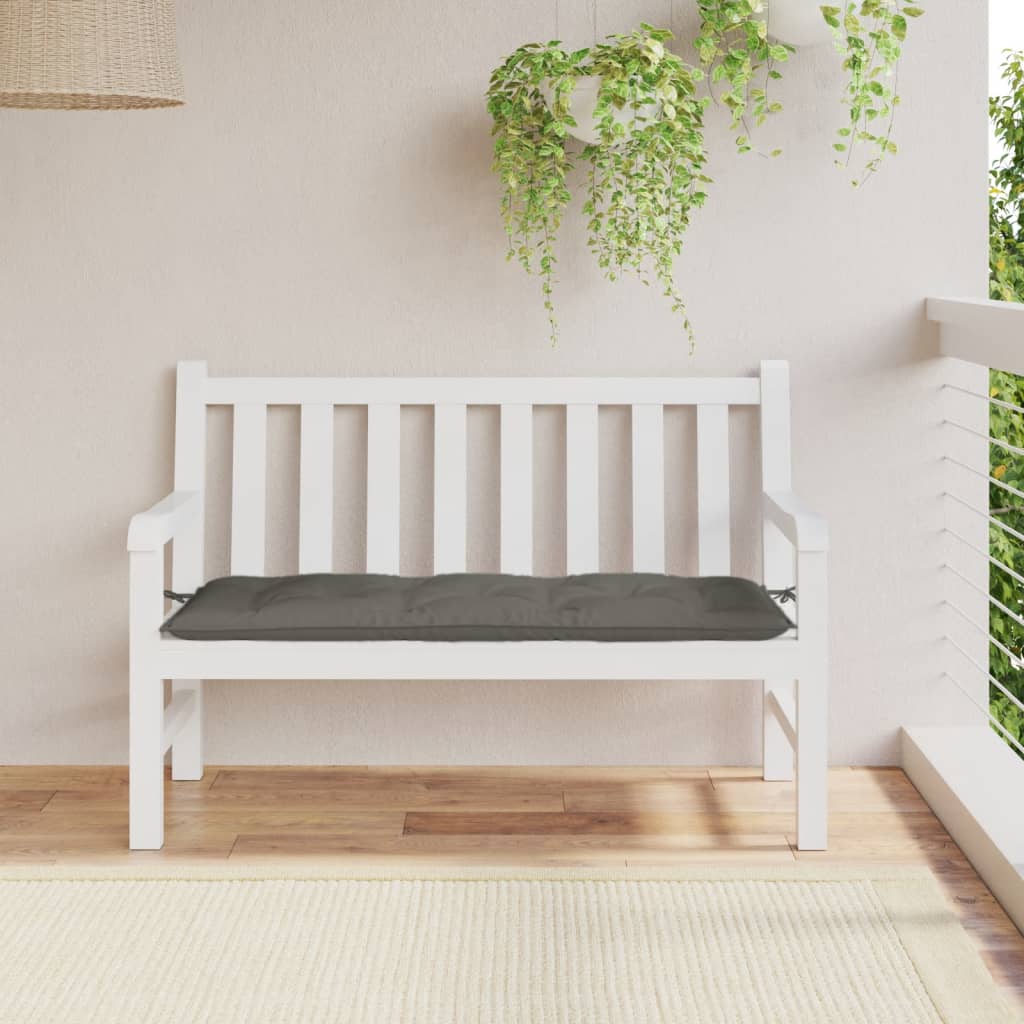 Coussin de banc de jardin gris foncé mélangé 120x50x7 cm tissu