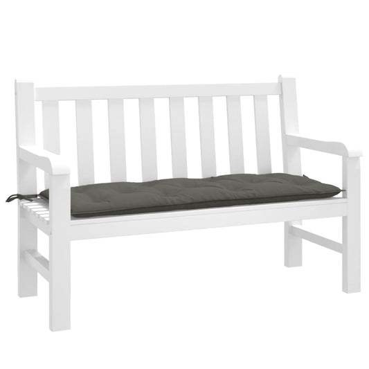 Coussin de banc de jardin gris foncé mélangé 120x50x7 cm tissu