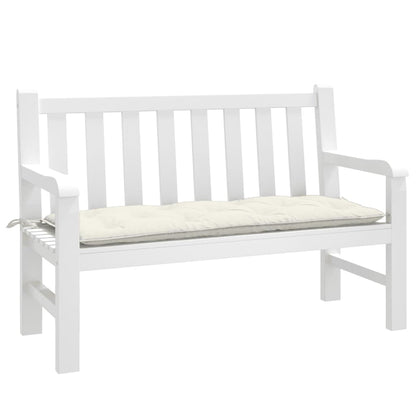 Coussin de banc de jardin crème mélangé 120x50x7 cm tissu