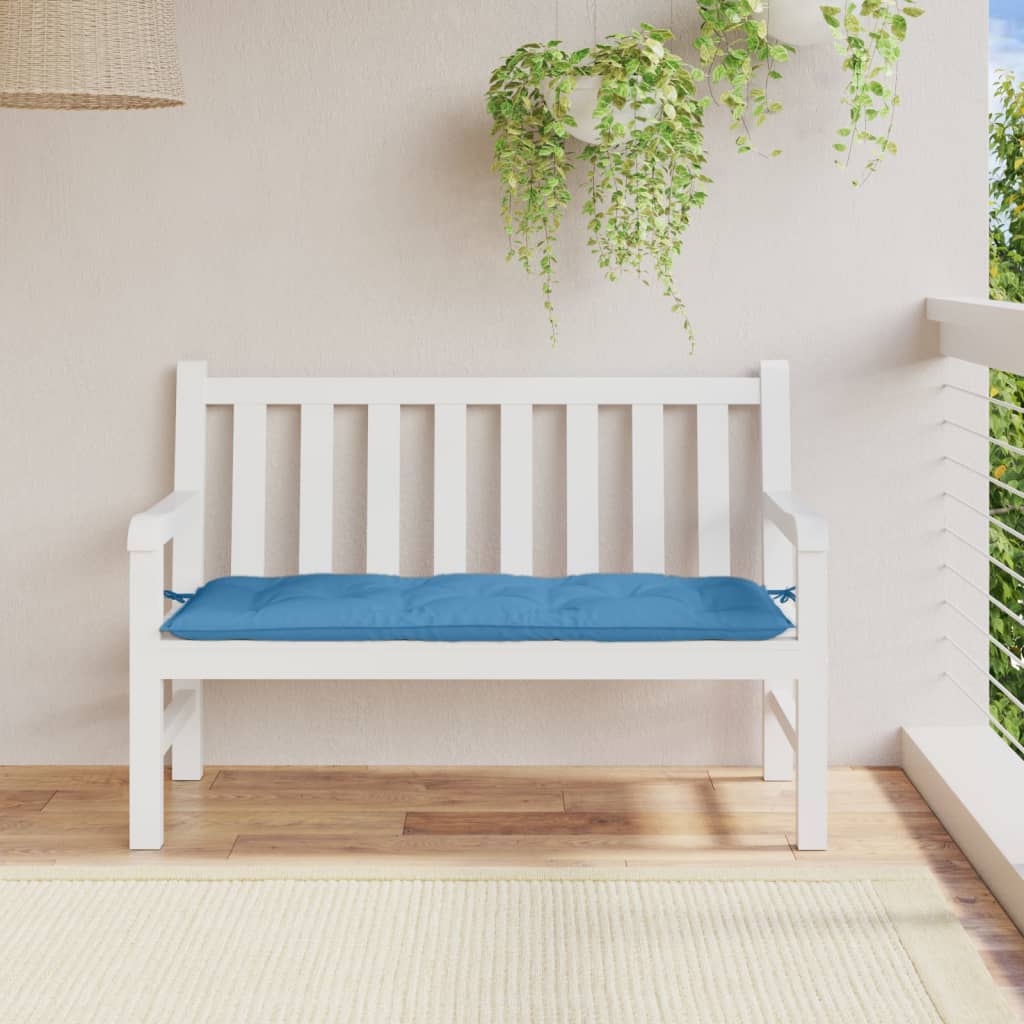 Coussin de banc de jardin bleu mélangé 120x50x7 cm tissu