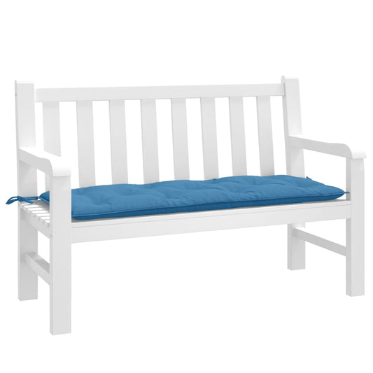 Coussin de banc de jardin bleu mélangé 120x50x7 cm tissu