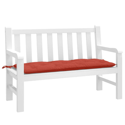 Coussin de banc de jardin rouge mélangé 120x50x7 cm tissu