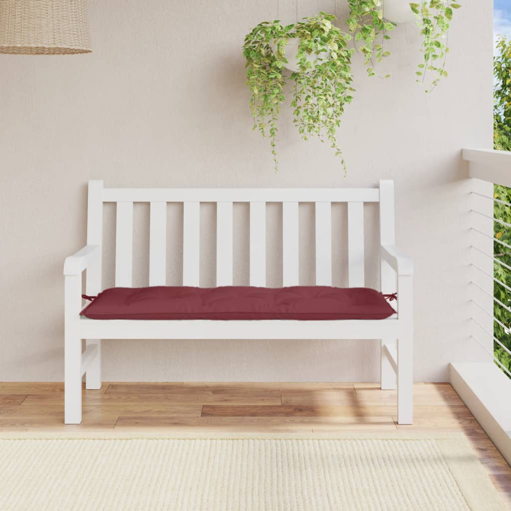 Coussin de banc de jardin rouge bordeaux mélangé tissu