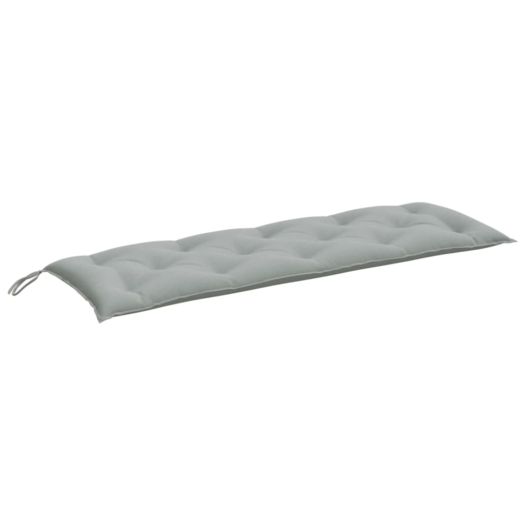 Coussin de banc de jardin gris clair mélangé 150x50x7 cm tissu