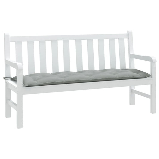 Coussin de banc de jardin gris clair mélangé 150x50x7 cm tissu