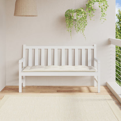 Coussin de banc de jardin crème mélangé 150x50x7 cm tissu