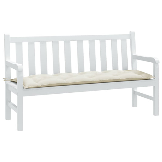 Coussin de banc de jardin crème mélangé 150x50x7 cm tissu