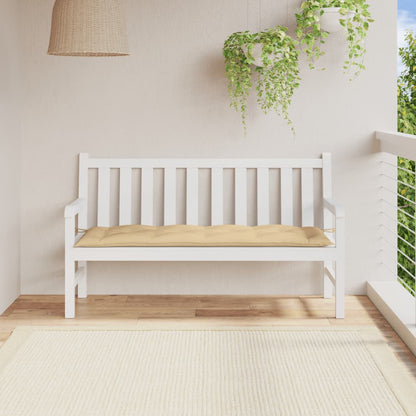 Coussin de banc de jardin beige mélangé 150x50x7 cm tissu