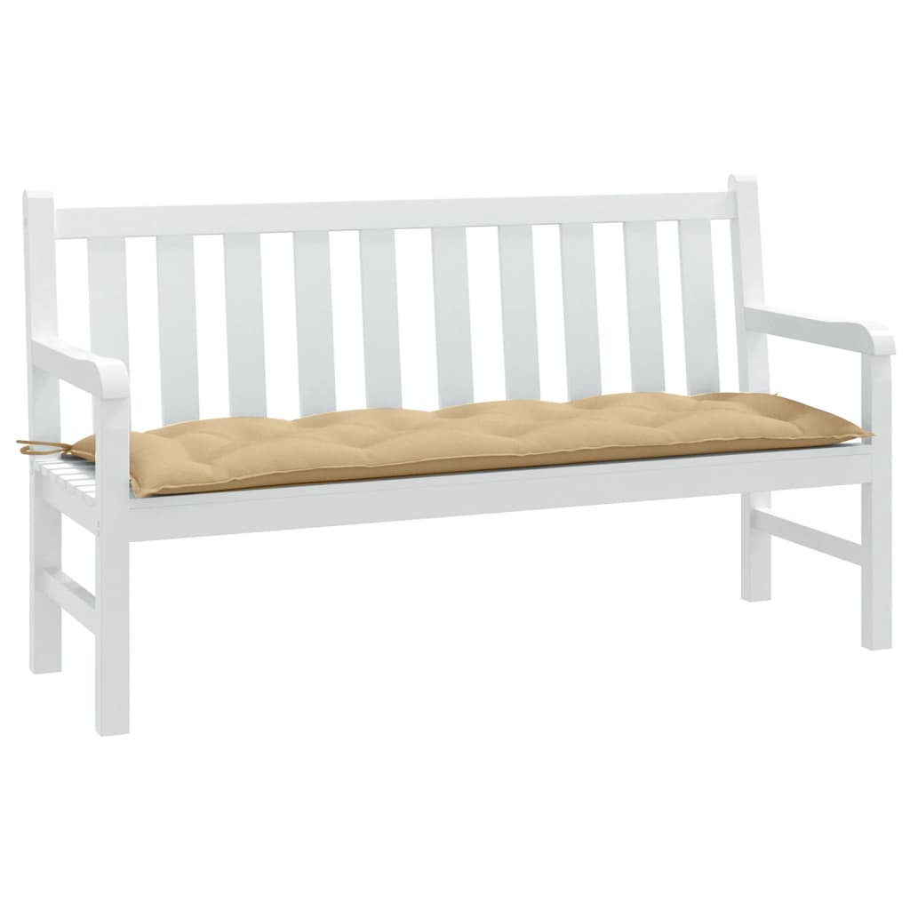 Coussin de banc de jardin beige mélangé 150x50x7 cm tissu