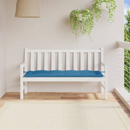 Coussin de banc de jardin bleu mélangé 150x50x7 cm tissu