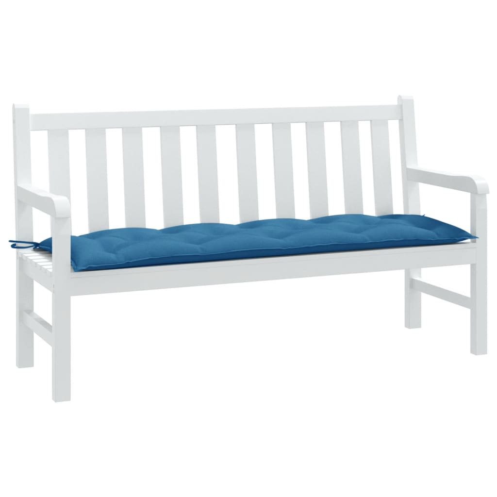 Coussin de banc de jardin bleu mélangé 150x50x7 cm tissu