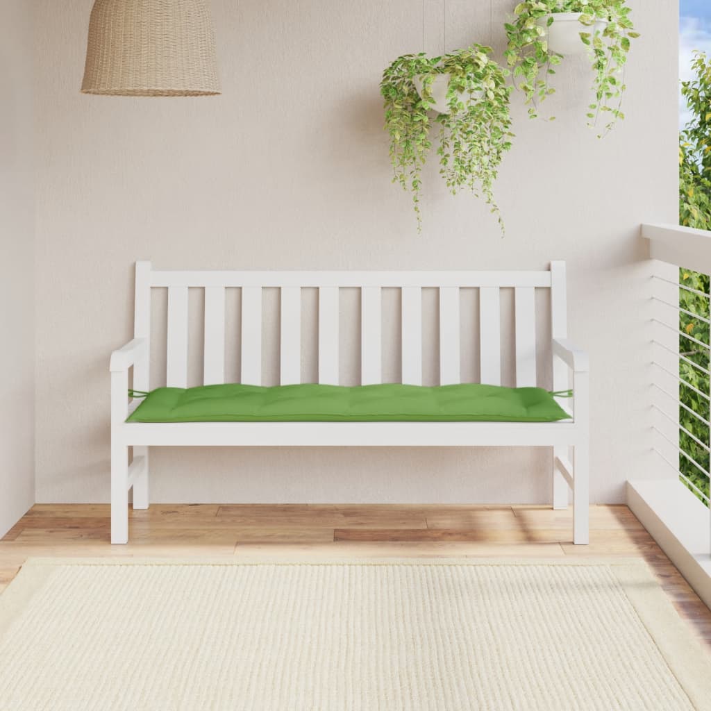 Coussin de banc de jardin vert mélangé 150x50x7 cm tissu