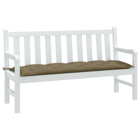 Coussin de banc de jardin taupe mélangé 150x50x7 cm tissu