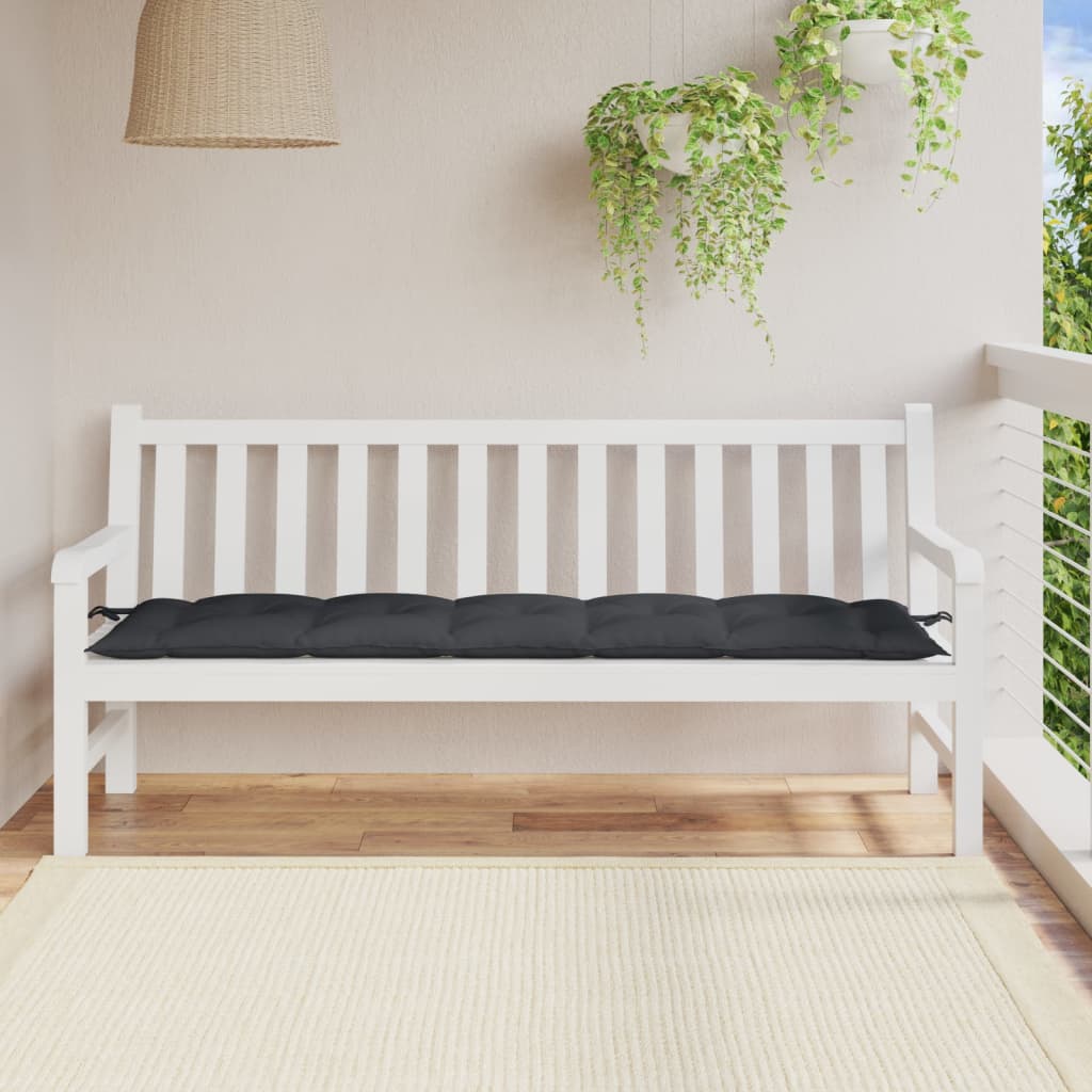 Coussin de banc de jardin anthracite mélangé 180x50x7 cm tissu