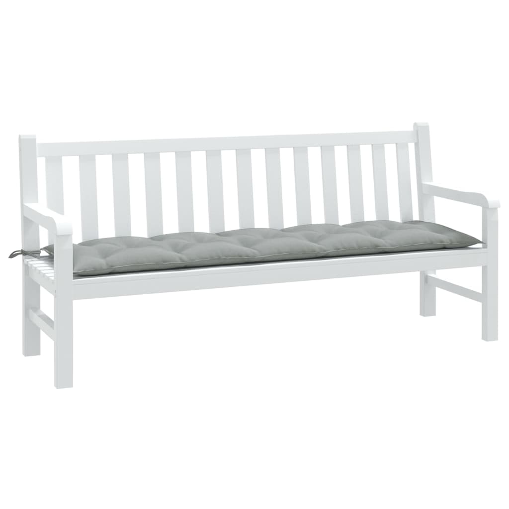 Coussin de banc de jardin gris clair mélangé 180x50x7 cm tissu