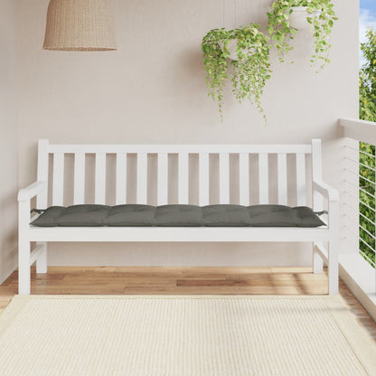 Coussin de banc de jardin gris foncé mélangé 180x50x7 cm tissu