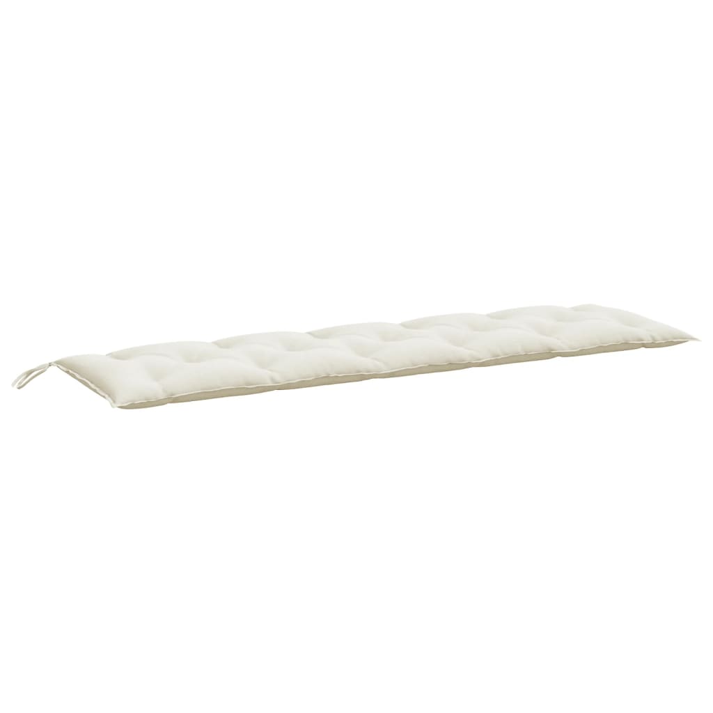 Coussin de banc de jardin crème mélangé 180x50x7 cm tissu