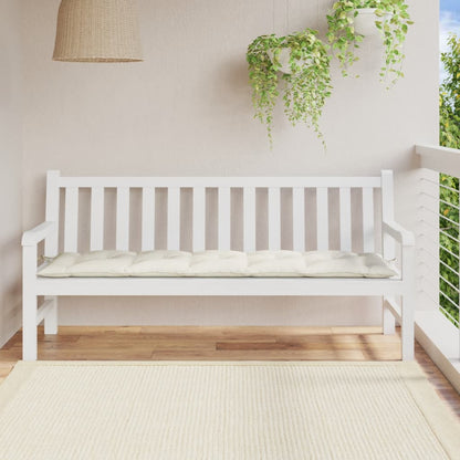 Coussin de banc de jardin crème mélangé 180x50x7 cm tissu