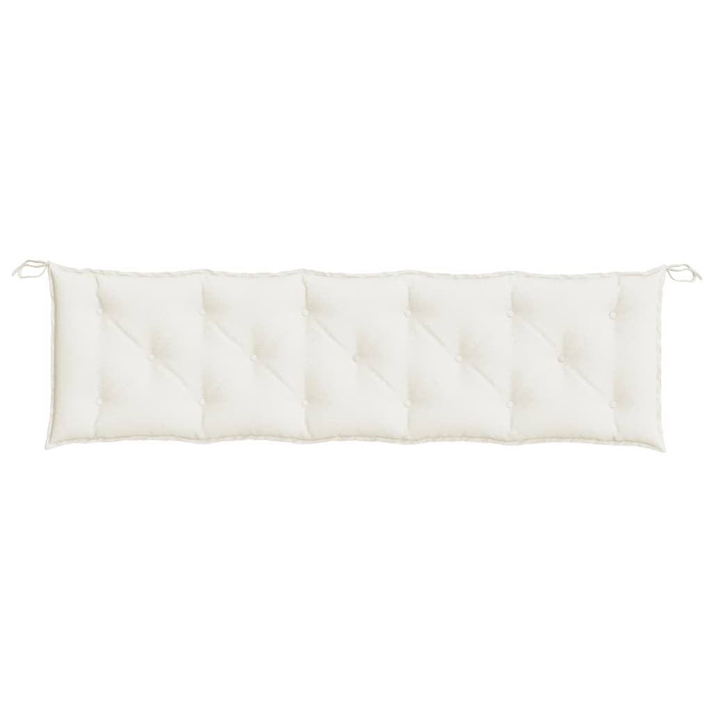 Coussin de banc de jardin crème mélangé 180x50x7 cm tissu