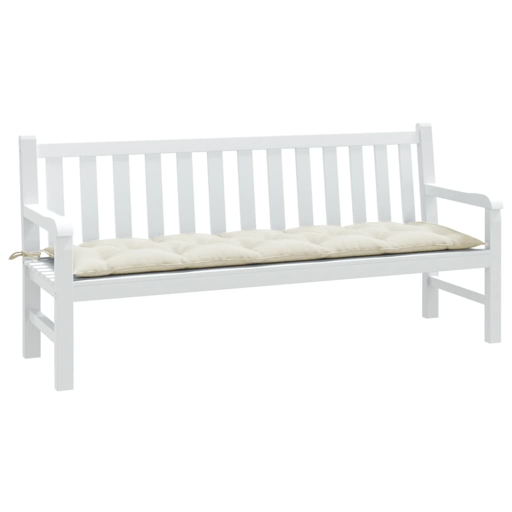 Coussin de banc de jardin crème mélangé 180x50x7 cm tissu