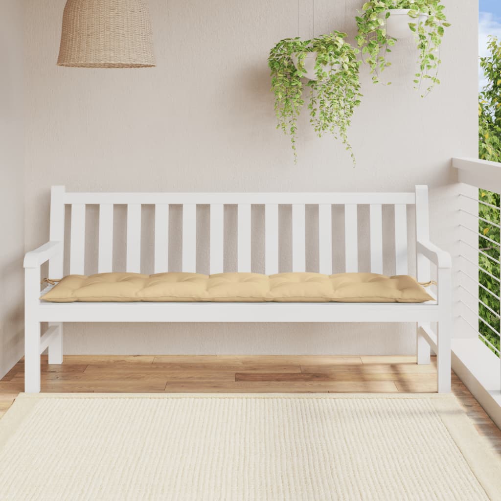 Coussin de banc de jardin beige mélangé 180x50x7 cm tissu