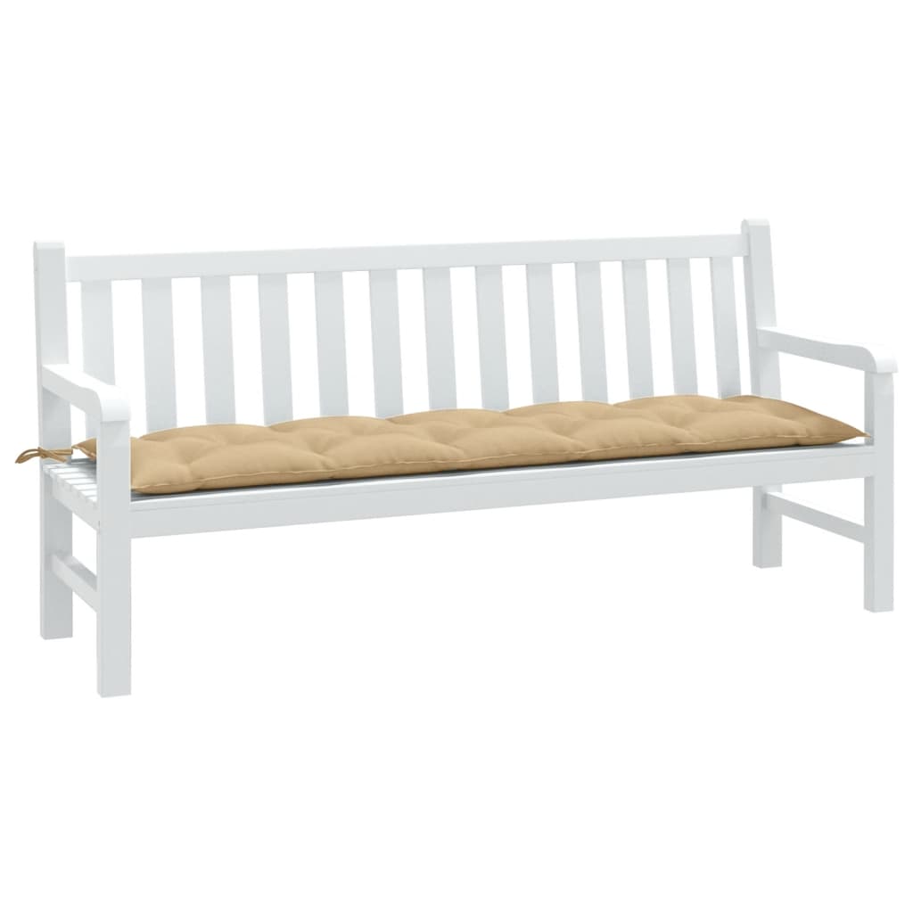 Coussin de banc de jardin beige mélangé 180x50x7 cm tissu